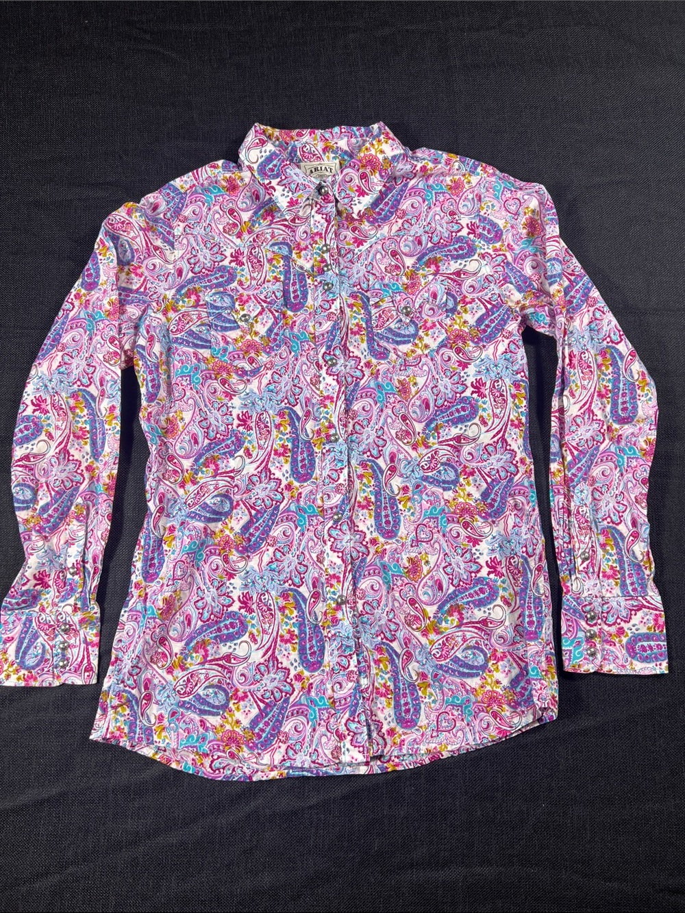Ariat Paisley Print Long-Sleeve Shirt - Pink/Multicolor